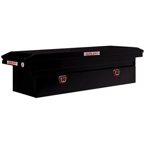 Weather Guard, 71in. Saddle Box, Steel, Full Low Profile, Black, 